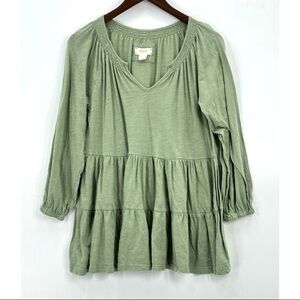 Maeve Anthropologie Womens Isola Tiered Babydoll Top